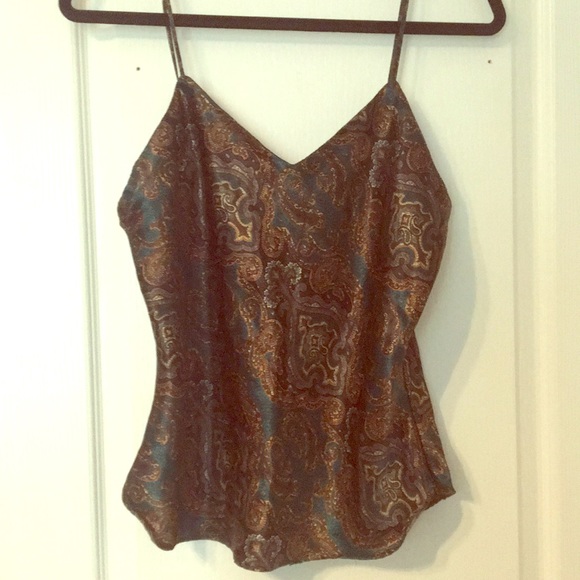 Tops - Silky Tank Turquoise Pattern